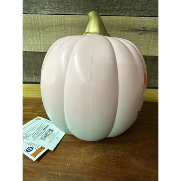 Halloween Bullseye Jack -O- Lantern Pumpkin pink blue Ombre Color Changing 8” - Picture 8 of 11